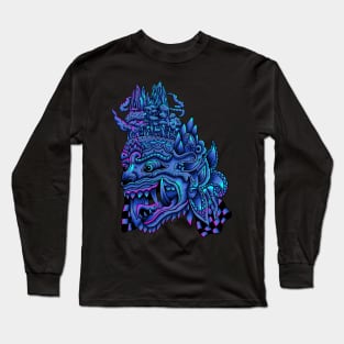 Balinese Barong neon color Long Sleeve T-Shirt